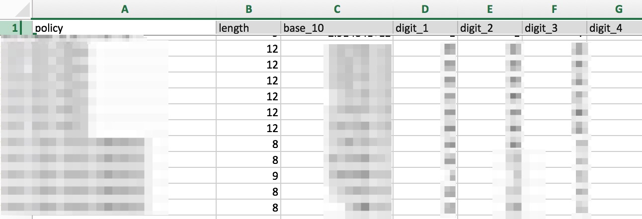 Features Spreadsheet